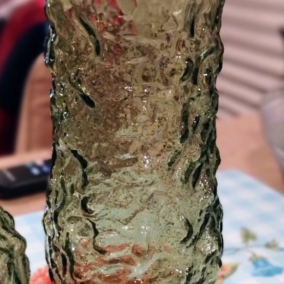 Vintage 1970's E O Brody green bowl and 2 matching vases - Picture 3 of 4